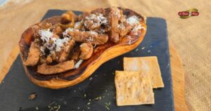 Receta de calabaza asada con solomillo al whisky