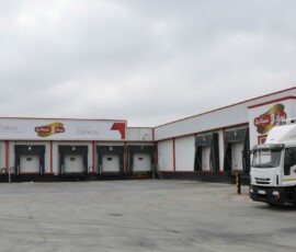 Instalaciones de carga y descarga con camión de distribución para transporte de productos cárnicos